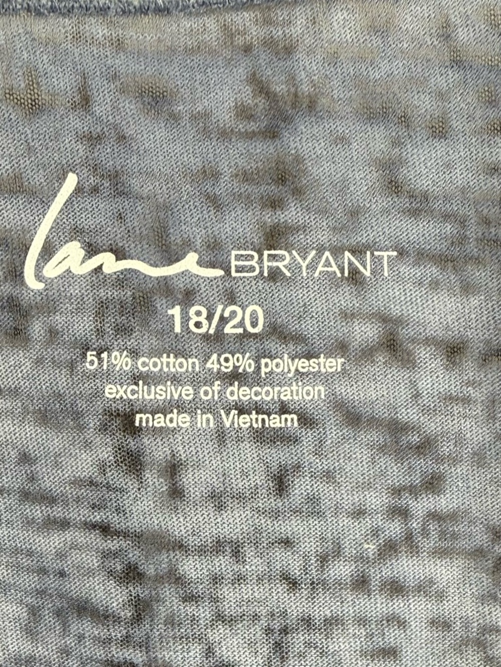 Lane Bryant 18/20 Blue Dolman Sleeve Top Lace Hem Soft Knit - Picture 4 of 4